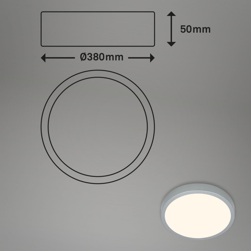 Briloner 3703-014 - Φωτιστικό οροφής LED RUNA LED/24W/230V 3000K διάμετρος 38 cm ασημί
