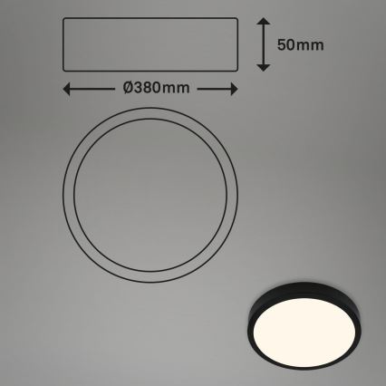 Briloner 3703-015 - Φωτιστικό οροφής LED RUNA LED/24W/230V 3000K διάμετρος 38 cm μαύρο