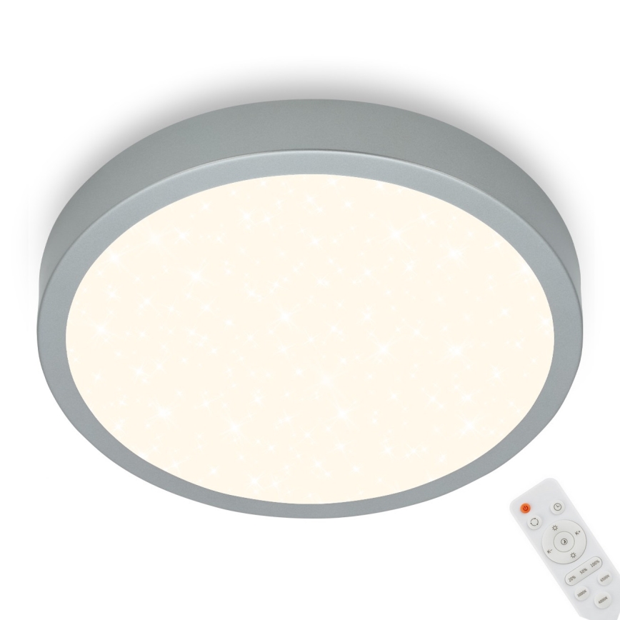 Briloner 3704-014-LED Dimmable φωτιστικό οροφής RUNA LED/22W/230V 2700-6500K ασήμι + τηλεχειριστήριο