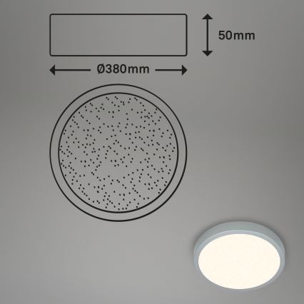 Briloner 3704-014-LED Dimmable φωτιστικό οροφής RUNA LED/22W/230V 2700-6500K ασήμι + τηλεχειριστήριο