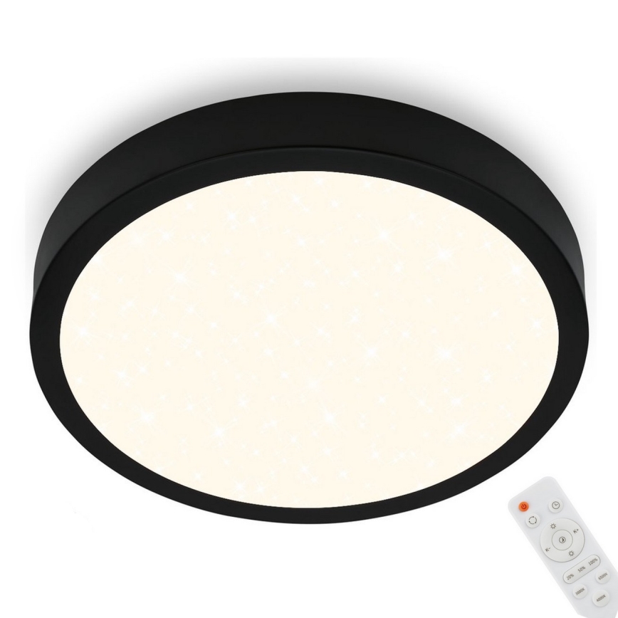 Briloner 3704-015 - LED Dimmable φωτιστικό οροφής RUNA LED/22W/230V 2700-6500K μαύρο + τηλεχειριστήριο