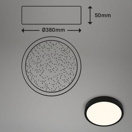 Briloner 3704-015 - LED Dimmable φωτιστικό οροφής RUNA LED/22W/230V 2700-6500K μαύρο + τηλεχειριστήριο