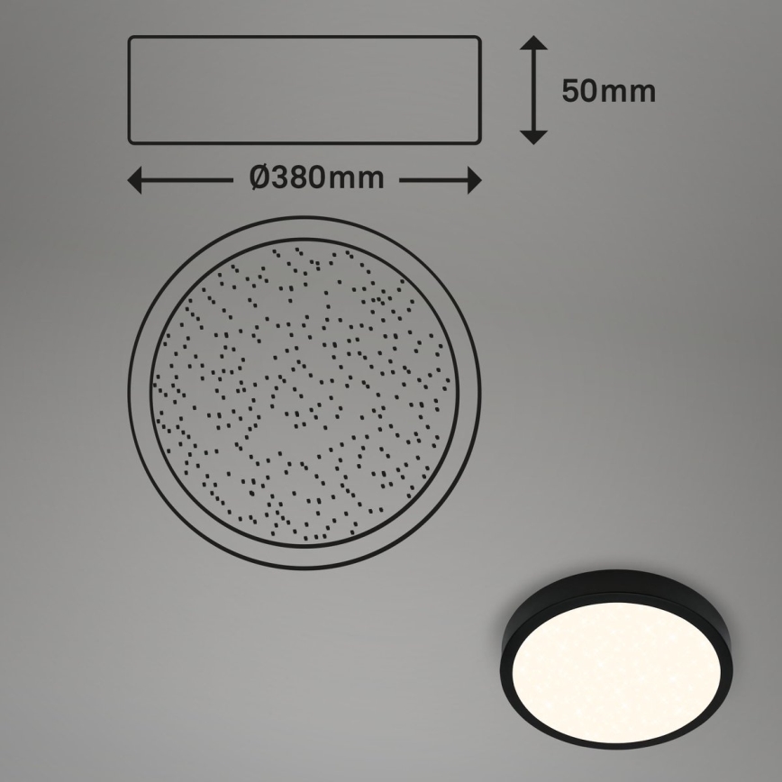 Briloner 3704-015 - LED Dimmable φωτιστικό οροφής RUNA LED/22W/230V 2700-6500K μαύρο + τηλεχειριστήριο