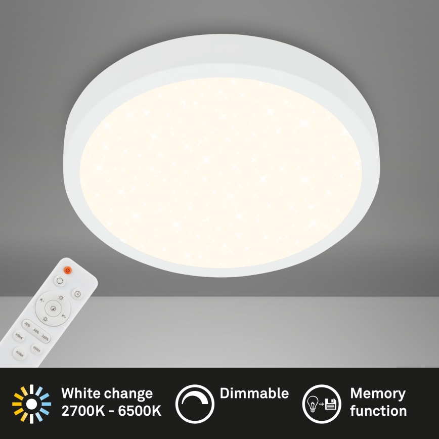 Briloner 3704-016 - LED Dimmable φωτιστικό οροφής RUNA LED/22W/230V 2700-6500K λευκό + τηλεχειριστήριο