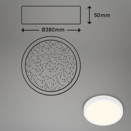Briloner 3704-016 - LED Dimmable φωτιστικό οροφής RUNA LED/22W/230V 2700-6500K λευκό + τηλεχειριστήριο