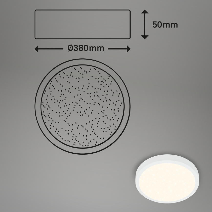 Briloner 3704-016 - LED Dimmable φωτιστικό οροφής RUNA LED/22W/230V 2700-6500K λευκό + τηλεχειριστήριο