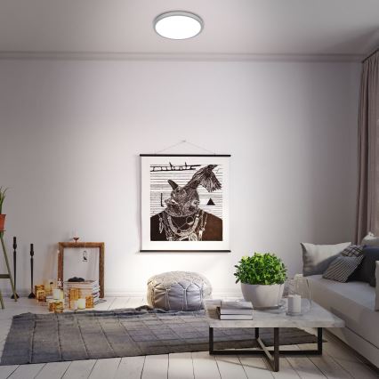 Briloner 3709-014 - LED RGBW Dimmable φωτιστικό οροφής LED/22W/230V 4000K διάμετρος 38 cm ασημί + τηλεχειριστήριο