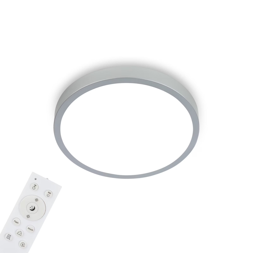 Briloner 3709-014 - LED RGBW Dimmable φωτιστικό οροφής LED/22W/230V 4000K διάμετρος 38 cm ασημί + τηλεχειριστήριο