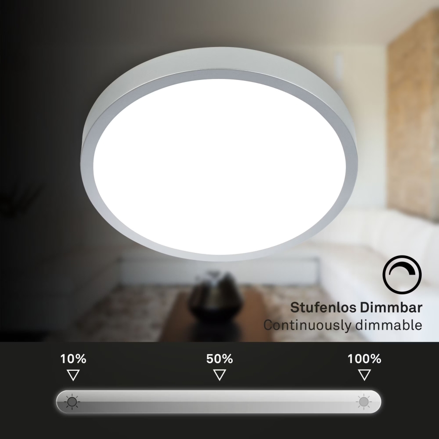Briloner 3709-014 - LED RGBW Dimmable φωτιστικό οροφής LED/22W/230V 4000K διάμετρος 38 cm ασημί + τηλεχειριστήριο