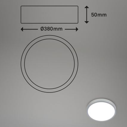 Briloner 3709-014 - LED RGBW Dimmable φωτιστικό οροφής LED/22W/230V 4000K διάμετρος 38 cm ασημί + τηλεχειριστήριο
