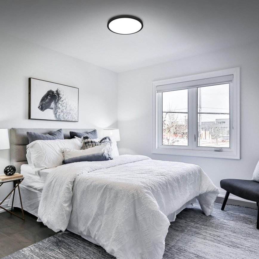 Briloner 3709-015 - LED RGBW Dimmable φωτιστικό οροφής LED/22W/230V 4000K διάμετρος 38 cm μαύρο + τηλεχειριστήριο