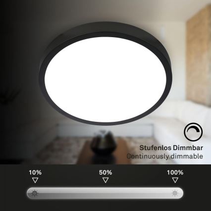 Briloner 3709-015 - LED RGBW Dimmable φωτιστικό οροφής LED/22W/230V 4000K διάμετρος 38 cm μαύρο + τηλεχειριστήριο