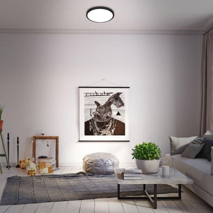 Briloner 3709-015 - LED RGBW Dimmable φωτιστικό οροφής LED/22W/230V 4000K διάμετρος 38 cm μαύρο + τηλεχειριστήριο