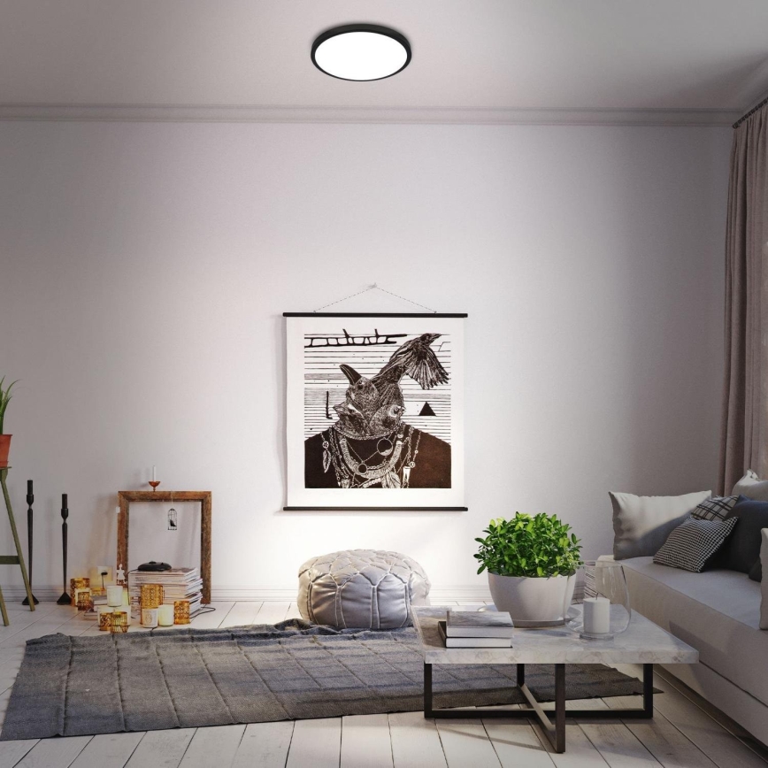 Briloner 3709-015 - LED RGBW Dimmable φωτιστικό οροφής LED/22W/230V 4000K διάμετρος 38 cm μαύρο + τηλεχειριστήριο