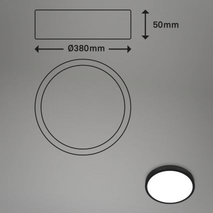 Briloner 3709-015 - LED RGBW Dimmable φωτιστικό οροφής LED/22W/230V 4000K διάμετρος 38 cm μαύρο + τηλεχειριστήριο