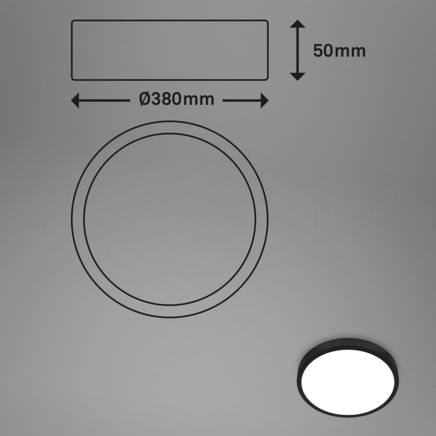 Briloner 3709-015 - LED RGBW Dimmable φωτιστικό οροφής LED/22W/230V 4000K διάμετρος 38 cm μαύρο + τηλεχειριστήριο