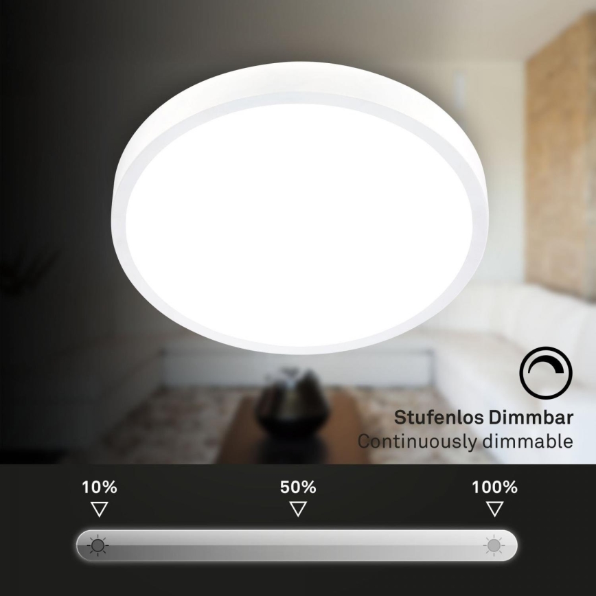 Briloner 3709-016 - LED RGBW Dimmable φωτιστικό οροφής LED/22W/230V 4000K διάμετρος 38 cm λευκό + τηλεχειριστήριο