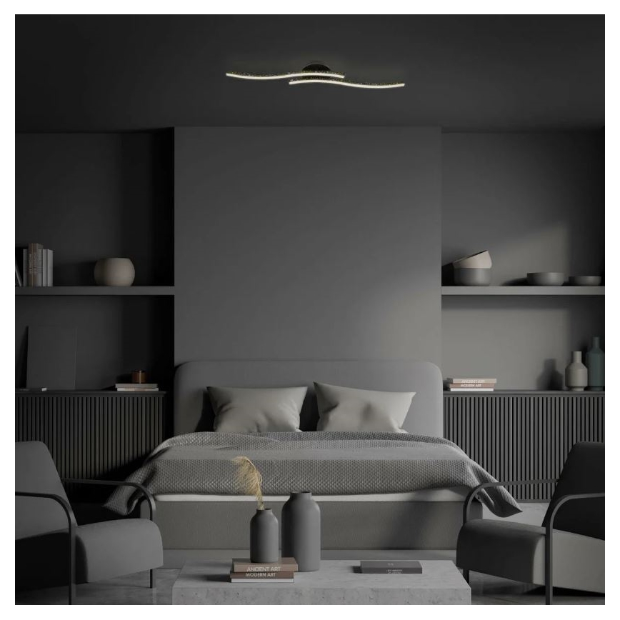 Briloner 3718-025 - LED Πλαφονιέρα οροφής REY 2xLED/6W/230V μαύρο