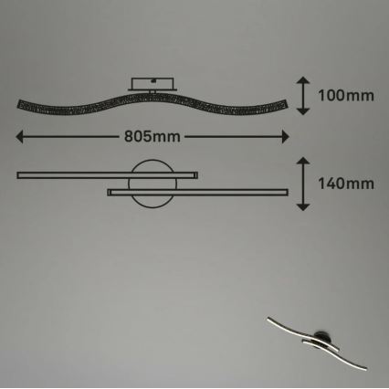 Briloner 3718-025 - LED Πλαφονιέρα οροφής REY 2xLED/6W/230V μαύρο