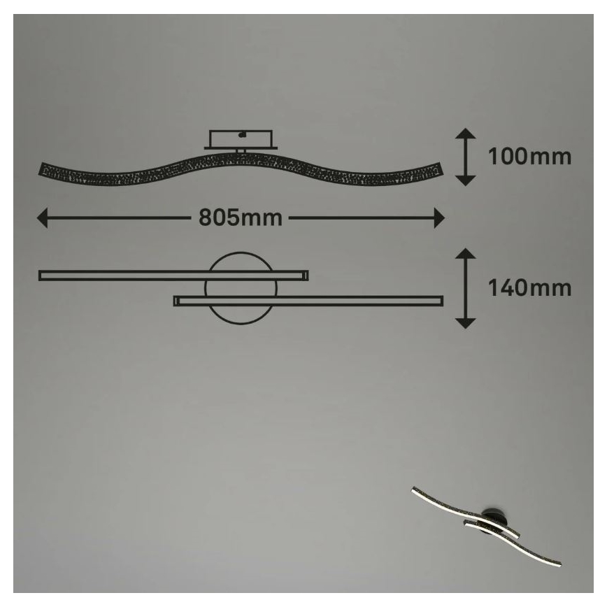 Briloner 3718-025 - LED Πλαφονιέρα οροφής REY 2xLED/6W/230V μαύρο