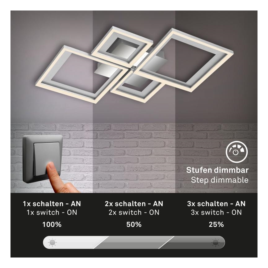 Briloner 3727-019 - LED Dimmable φωτιστικό οροφής FRAME LED/38W/230V