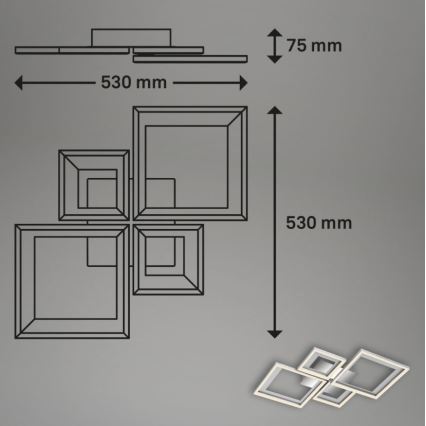 Briloner 3727-019 - LED Dimmable φωτιστικό οροφής FRAME LED/38W/230V