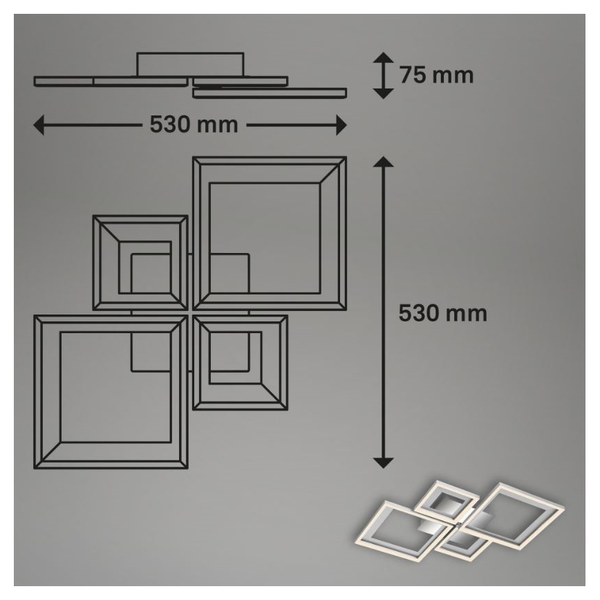 Briloner 3727-019 - LED Dimmable φωτιστικό οροφής FRAME LED/38W/230V