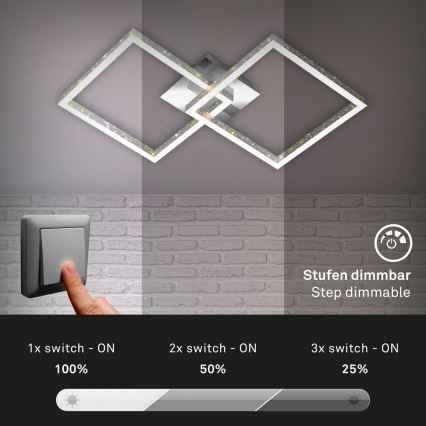 Briloner 3751-019 - LED Dimmable φωτιστικό οροφής FRAME LED/20W/230V γυαλιστερό χρώμιο