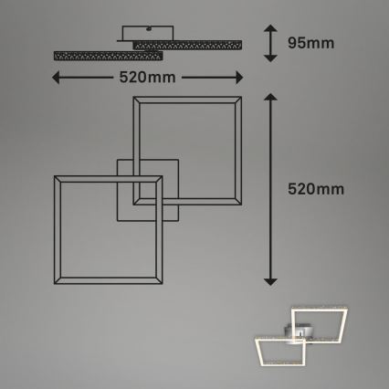 Briloner 3751-019 - LED Dimmable φωτιστικό οροφής FRAME LED/20W/230V γυαλιστερό χρώμιο