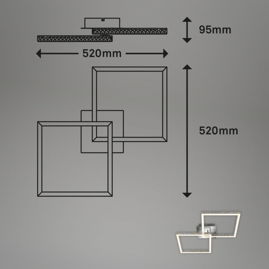 Briloner 3751-019 - LED Dimmable φωτιστικό οροφής FRAME LED/20W/230V γυαλιστερό χρώμιο