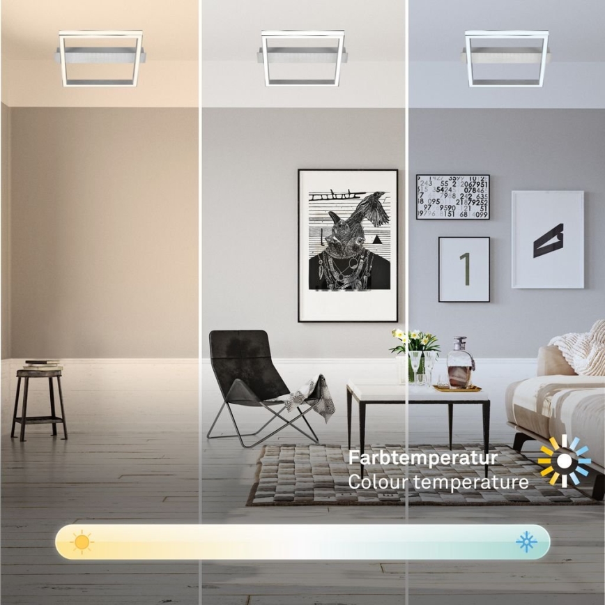 Briloner 3760-019 - LED Ρυθμιζόμενο φωτιστικό οροφής FRAME LED/23W/230V 2700-6500K 42x36 cm + τηλεχειριστήριο
