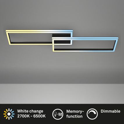 Briloner 3761015 - LED ρυθμιζόμενο φωτιστικό οροφής LED/45W/230V 2700-6500K μαύρο + τηλεχειριστήριο