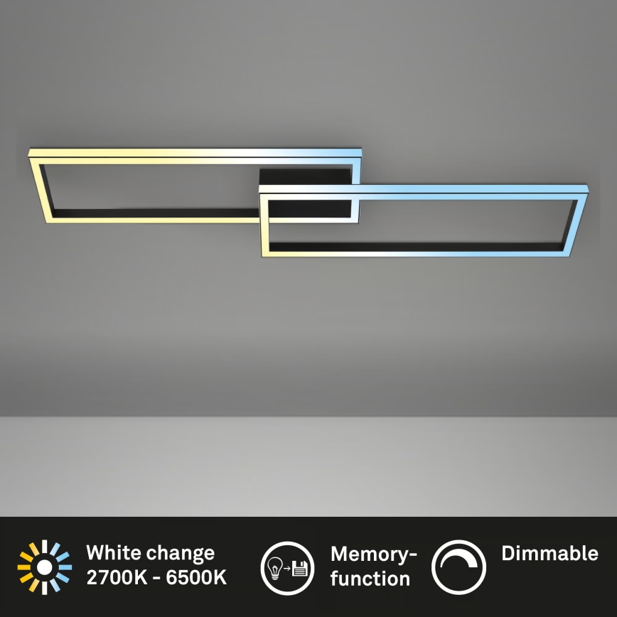 Briloner 3761015 - LED ρυθμιζόμενο φωτιστικό οροφής LED/45W/230V 2700-6500K μαύρο + τηλεχειριστήριο