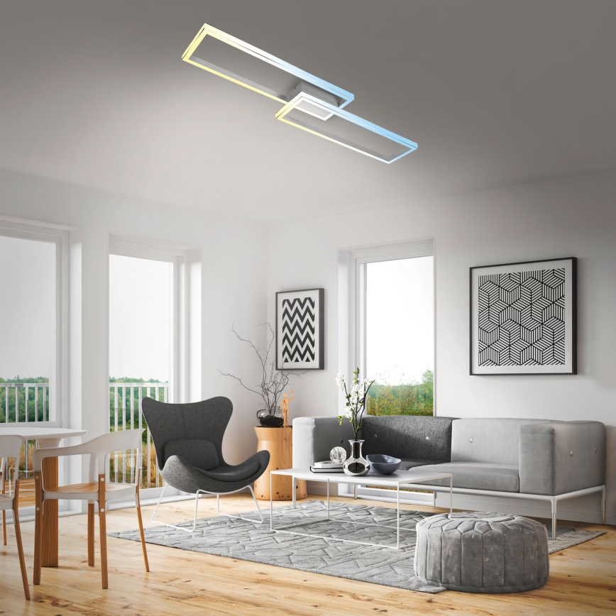 Briloner 3761019 - Ρυθμιζόμενο φωτιστικό οροφής LED/45W/230V 2700-6500K ματ χρώμιο + τηλεχειριστήριο