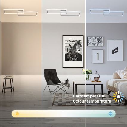 Briloner 3761019 - Ρυθμιζόμενο φωτιστικό οροφής LED/45W/230V 2700-6500K ματ χρώμιο + τηλεχειριστήριο