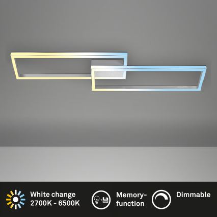 Briloner 3761019 - Ρυθμιζόμενο φωτιστικό οροφής LED/45W/230V 2700-6500K ματ χρώμιο + τηλεχειριστήριο