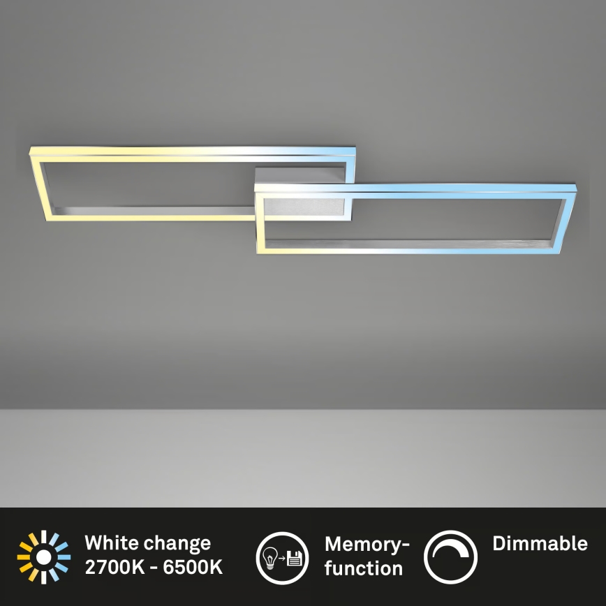 Briloner 3761019 - Ρυθμιζόμενο φωτιστικό οροφής LED/45W/230V 2700-6500K ματ χρώμιο + τηλεχειριστήριο