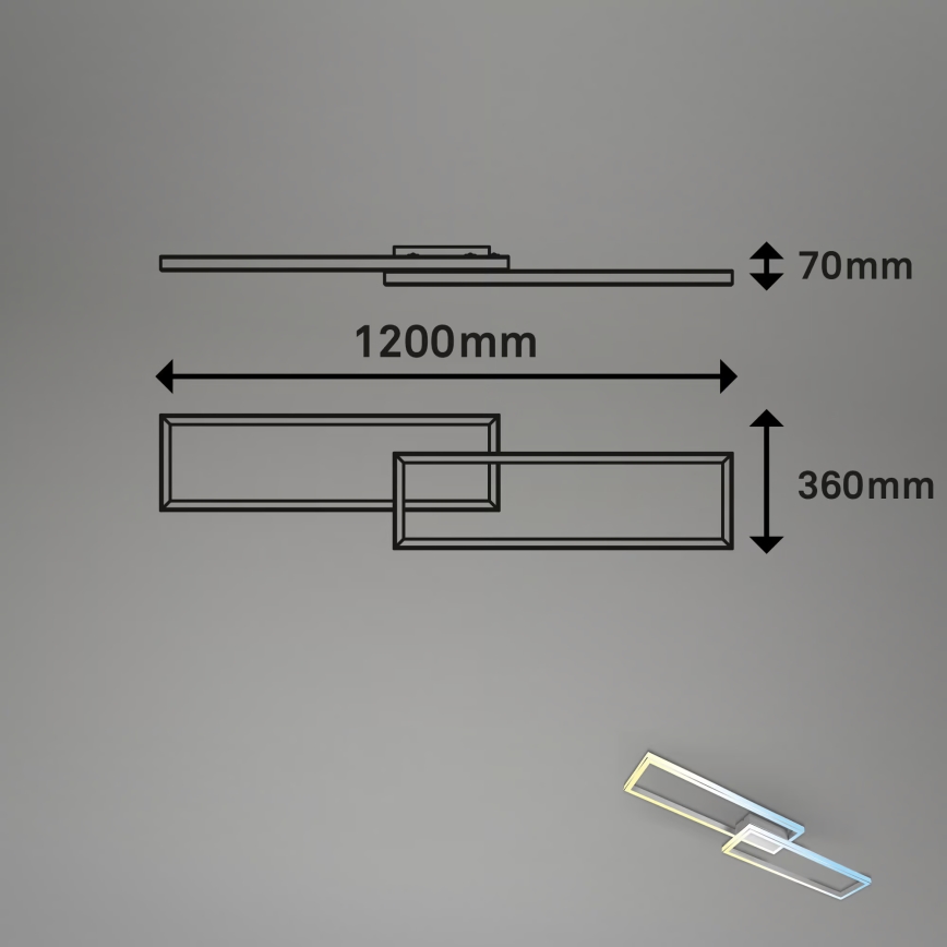 Briloner 3761019 - Ρυθμιζόμενο φωτιστικό οροφής LED/45W/230V 2700-6500K ματ χρώμιο + τηλεχειριστήριο