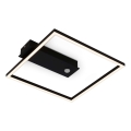 Briloner 3770-015 - LED φωτιστικό οροφής με αισθητήρα κίνησης και σούρουπου FRAME LED/14W/230V 3000K 30x32 cm μαύρο