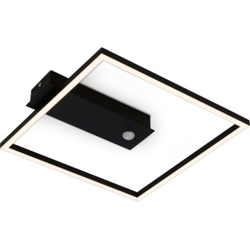 Briloner 3770-015 - LED φωτιστικό οροφής με αισθητήρα κίνησης και σούρουπου FRAME LED/14W/230V 3000K 30x32 cm μαύρο