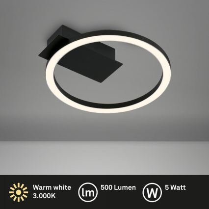 Briloner 3778-015 - Φωτιστικό οροφής LED FRAME LED/5W/230V Ø 20 cm μαύρο