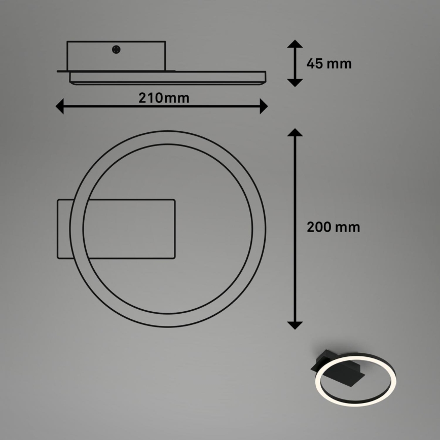 Briloner 3778-015 - Φωτιστικό οροφής LED FRAME LED/5W/230V Ø 20 cm μαύρο