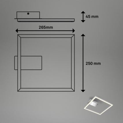 Briloner 3780-014 - Φωτιστικό οροφής LED FRAME LED/14W/230V 26,5x25 cm ματ χρώμιο