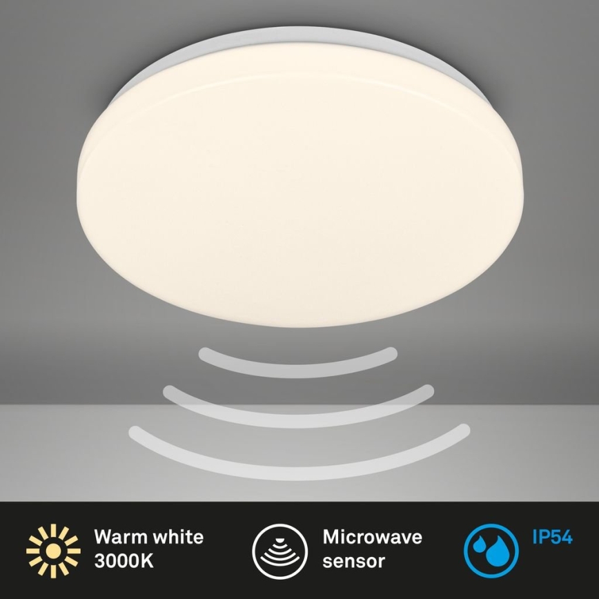 Briloner 3827-016 - LED φωτιστικό οροφής για μπάνιο με αισθητήρα WALK LED/13W/230V IP54 pr. 27 cm λευκό