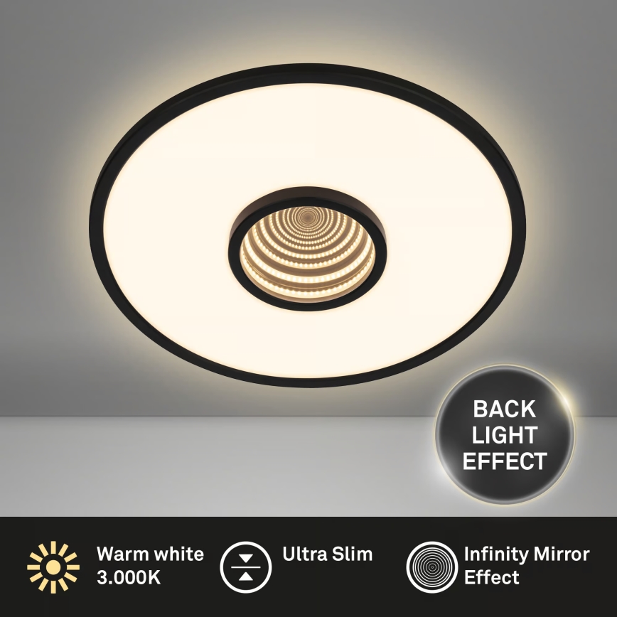 Briloner 3847015 - Φωτιστικό οροφής TORO LED/18W/230V Ø 42 εκ. μαύρο