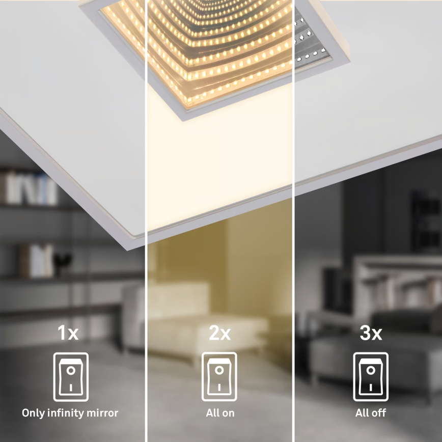 Briloner 3848014 - Φωτιστικό οροφής LED TORO LED/18W/230V 42x42 cm ματ χρώμιο