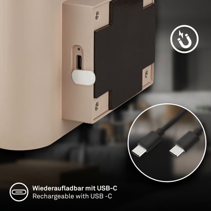 Briloner 3878011 - Επαναφορτιζόμενο επιτοίχιο LED φωτιστικό με αισθητήρα κίνησης και λυκόφωτος CHAT LED/3W/5V 2000 mAh μπεζ