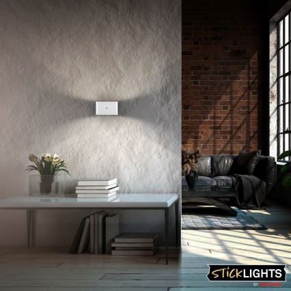 Briloner 3878016 - Επαναφορτιζόμενο LED φωτιστικό τοίχου με αισθητήρα κίνησης και λυκόφωτος CHAT LED/3W/5V 2000 mAh λευκό