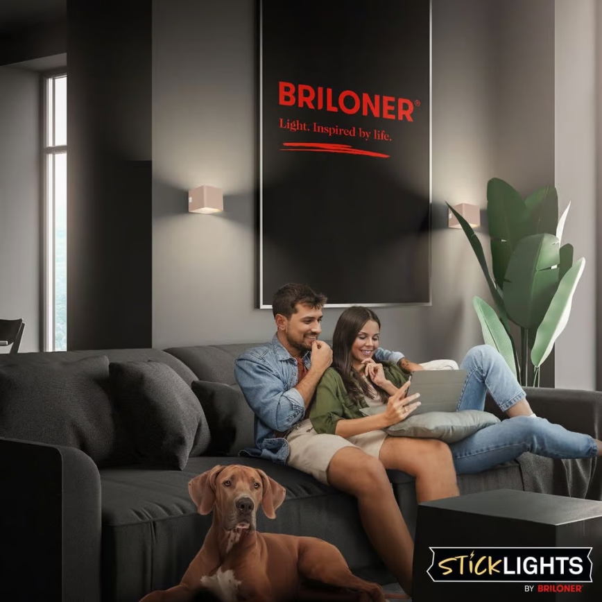 Briloner 3879011 - LED επαναφορτιζόμενο επιτοίχιο φωτιστικό με αισθητήρα κίνησης και σούρουπου BORRA LED/1,5W/5V 3600 mAh μπεζ
