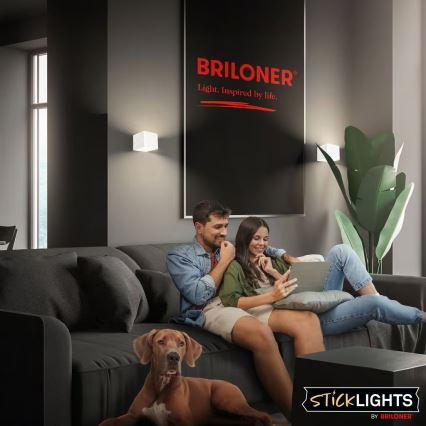 Briloner 3879016 - LED Επαναφορτιζόμενο επιτοίχιο φωτιστικό με αισθητήρα BORRA LED/1,5W/5V 3600 mAh λευκό